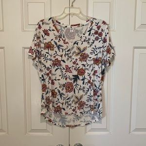 Old Navy White Floral Shirt, Large